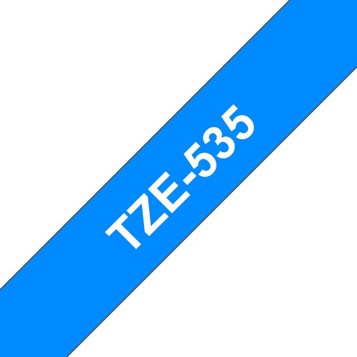 EAN 4977766686471 - Brother TZE-535 cinta para impresora de etiquetas Blanco sobre azul imagen 1