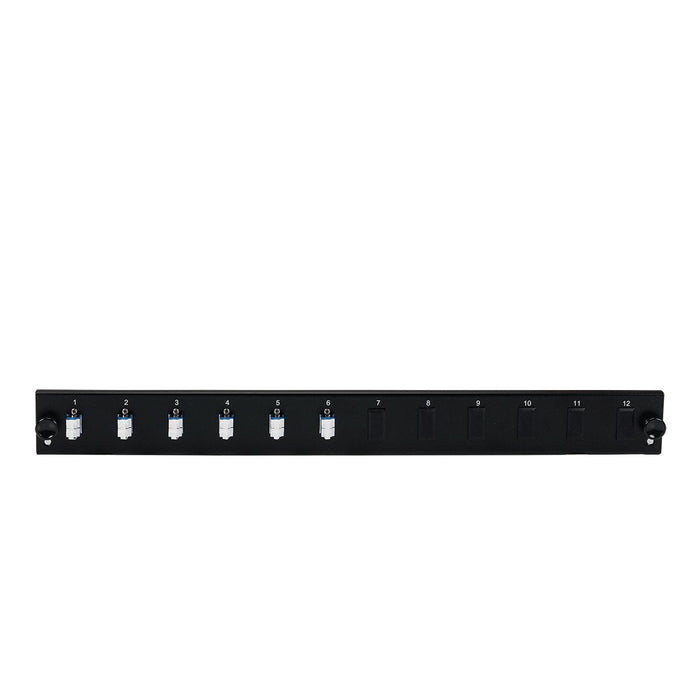 Efb Equipped 12 Port Front Panel With 6 X Lc Duplex Coupling Om4 Vertical, Black
