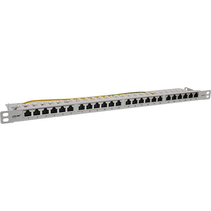 Inline® 19" Patch Panel Cat.6a 0.5 U 24-Port, With Dust Projoection, Gris