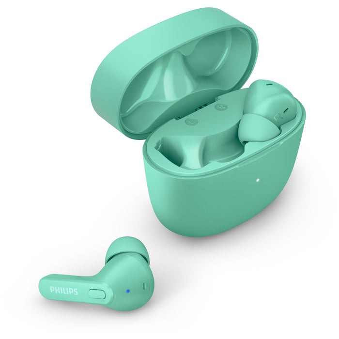 Auriculares Bluetooth Philips Tat2206gr/00 Green Ipx4 Estuche De Carga