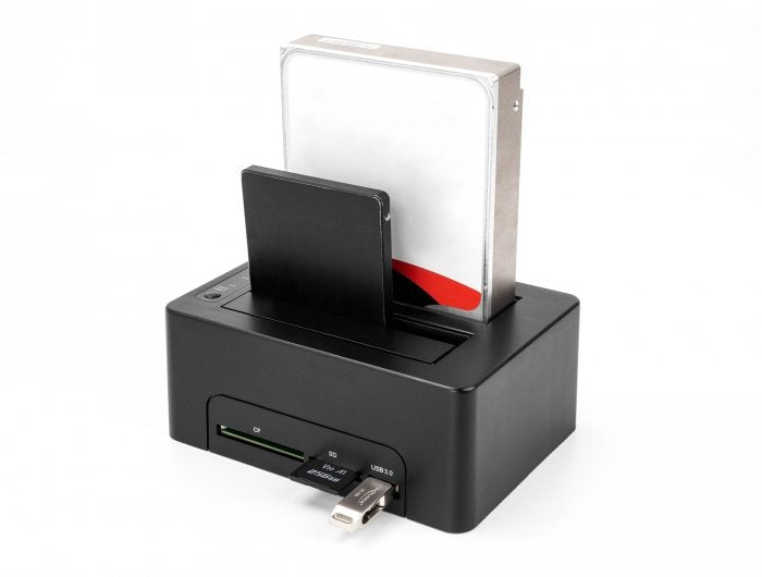 Usb Dual Dockingstation Für 2 X Sata Hdd   Ssd Mit Klon Funktion Und Card Reader + Zusätzlichem Usb Port
