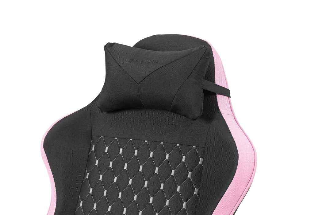 Silla Gamer Mars Gaming Mgcxfgrbl Negra Y Rosa Reclinable Reposabrazos Ajustable Reposapies Cojines