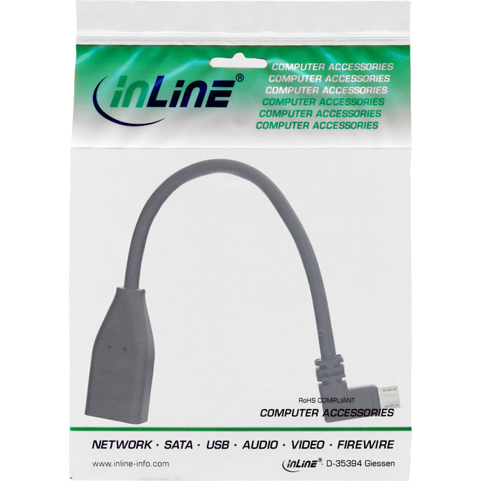 Adaptador Inline Micro Usb Otg Micro-B Macho En Ángulo A Usb A Hembra 0,1 M