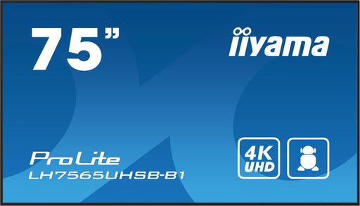 EAN 4948570123599 - iiyama LH7565UHSB-B1 pantalla de señalización Diseño de quiosco 189,2 cm (74.5") LED Wifi 800 cd / m² 4K  imagen 2
