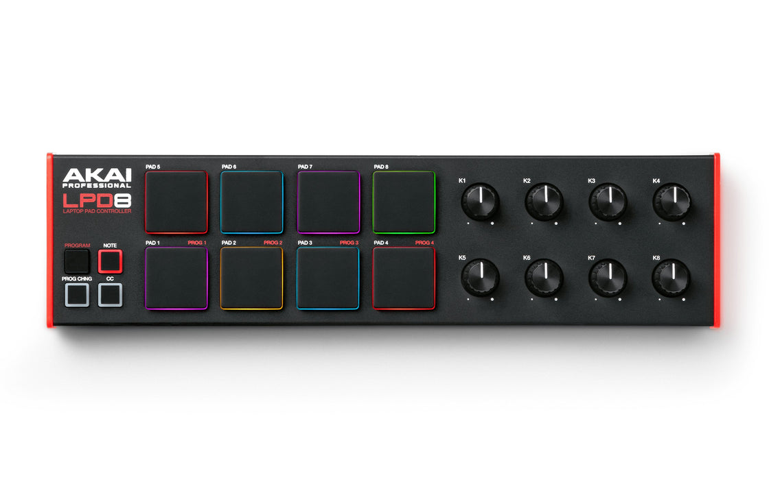 EAN 0694318025567 - Akai LPD8 MKII teclado MIDI 8 llaves USB Negro, Rojo imagen 1