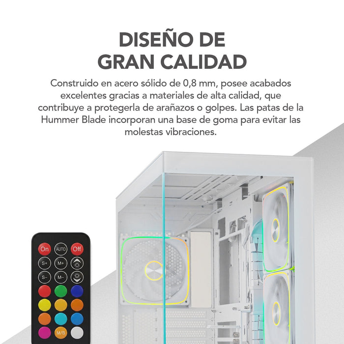 Caja Pc Gaming Semitorre Nox Hummer Blade Blanca