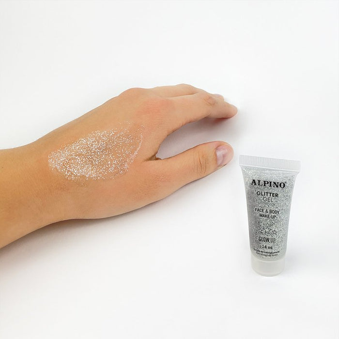 Alpino Gel Transparente Con Purpurina Glitter Plata