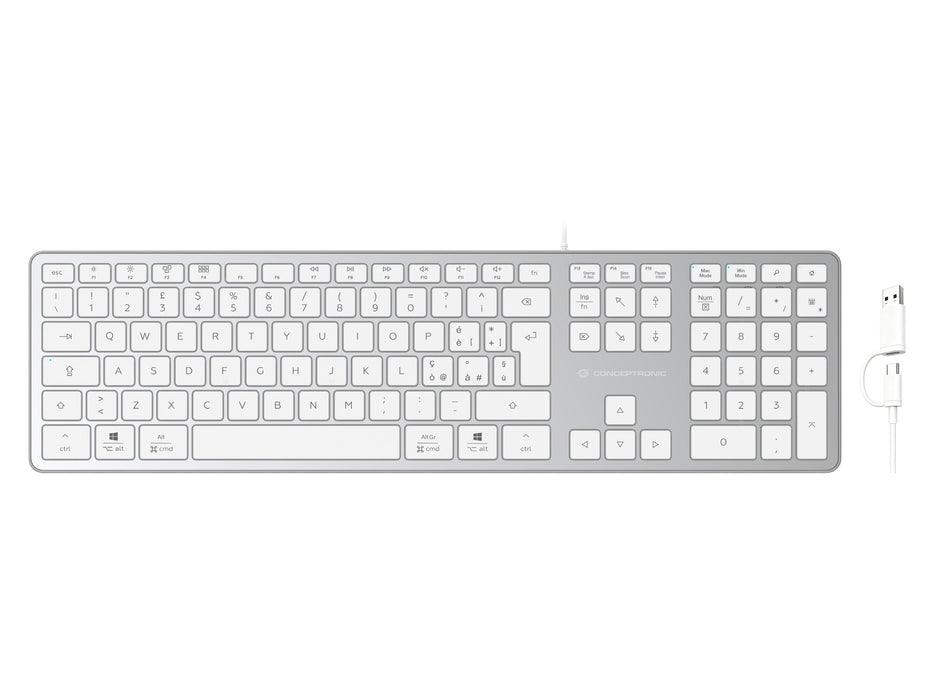Conceptronic Usb Teclado Slim Usb-A/Usb-C Layout It Ws