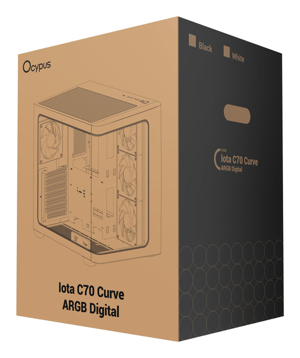 Caja Pc Ocypus Iota C70 Curve Argb Digital (Blanco, 270°-Panoramaglas) Iota-C70-Whd400cd-Gl