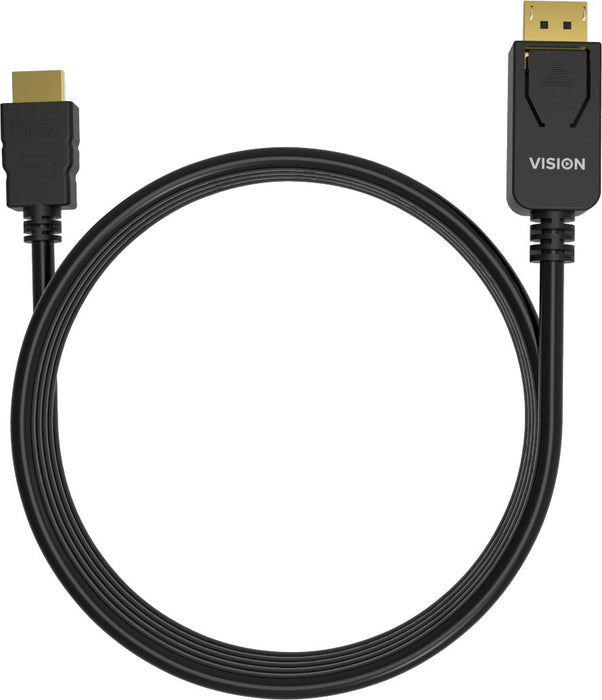 EAN 4911608000001 - Vision TC 2MDPHDMI/BL adaptador de cable de vídeo 2 m DisplayPort HDMI tipo A (Estándar) Negro imagen 1