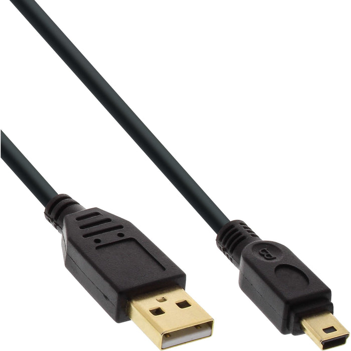 Inline Usb 2.0 Mini Cable Tipo A Macho A Mini-B Macho 5 Pines Negro / Dorado 3m