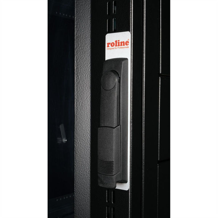 Roline 19-Zoll Serverschrank Pro 42 He, 600x1000 Bxt Schwarz Plexiglas