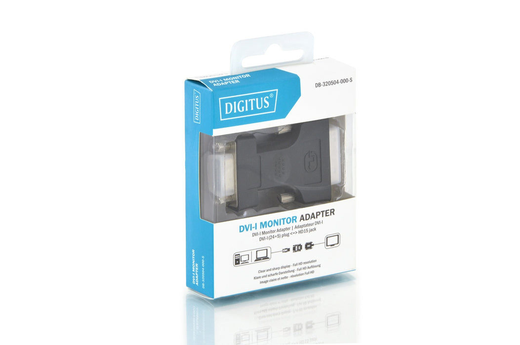 EAN 4016032301295 - Digitus DB-320504-000-S cambiador de género para cable DVI-I, (24+5) D-Sub Negro imagen 1