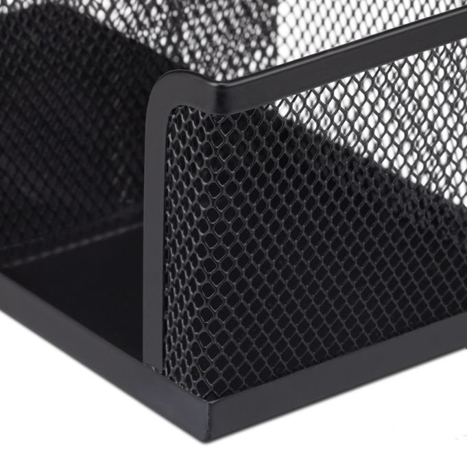 Relaxdays Escritorio-Organizer 3 Compartimentos, Metal Negro