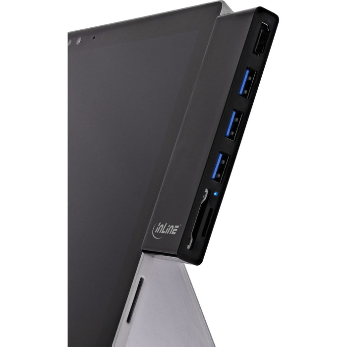 Inline Multihub, Surface Pro 4/5/6, 3 Puertos Usb 3.2 Tipo A Hembra, Hdmi 4k, Lector De Tarjetas, Negro