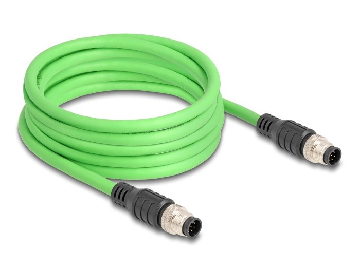 Delock 80412 Cable M12 Codificado A 8 Pin Macho A Macho Pur (Tpu) 2 M