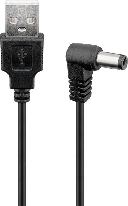 EAN 4040849551574 - Goobay 55157 cable de transmisión Negro 0,5 m USB A 5.5 x 2.1 mm imagen 1