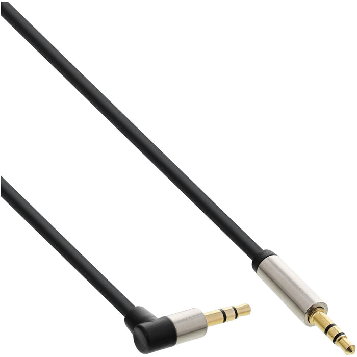 Cable De Audio Delgado Inline De 3,5 Mm Macho A Macho Estéreo En Ángulo De 3 M