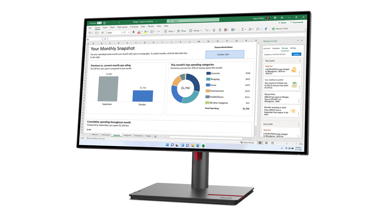 EAN 0196379715147 - Lenovo ThinkVision P27h-30 LED display 68,6 cm (27") 2560 x 1440 Pixeles Quad HD LCD Negro imagen 4