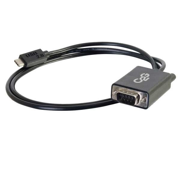 C2g Usb C To Db9 Serial Adapter Cable Usb C 2.0 M/M Cable Usb / Serie Db-9 (M) A Usb-C (M) Conector C Reversible Negro