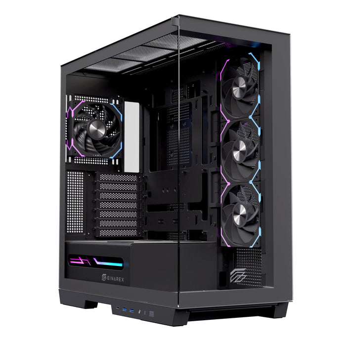 Caja Pc Atx Semitorre Einarex Z1k Rgb C-Templado Negra Excs-Ze-10kr-B