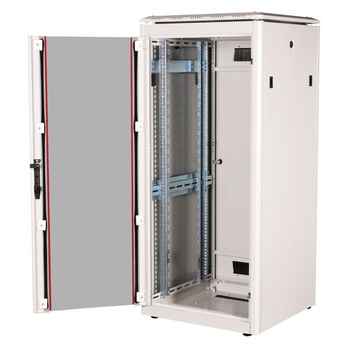 Roline 19-Zoll Netzwerkschrank Pro 26 He, 600x600 Bxt Glastr Grau