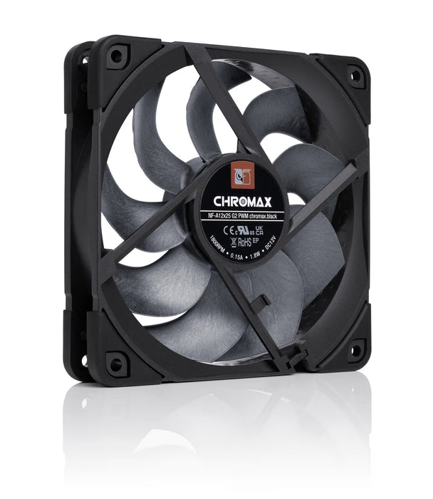 Ventilador Pc Noctua Nf-A12x25 G2 Pwm Chromax.Negro (Negro, Pwm-Anschluss, 120 Mm) Nf-A12x25 G2 Pwm Chromax.Negro