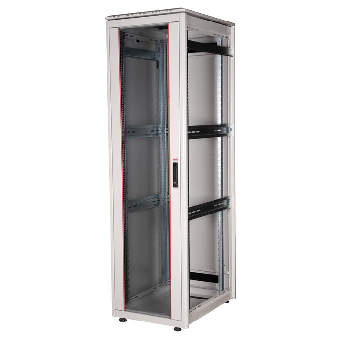Roline 19-Zoll Netzwerkschrank Pro 42 He, 600x800 Bxt Glastr Grau
