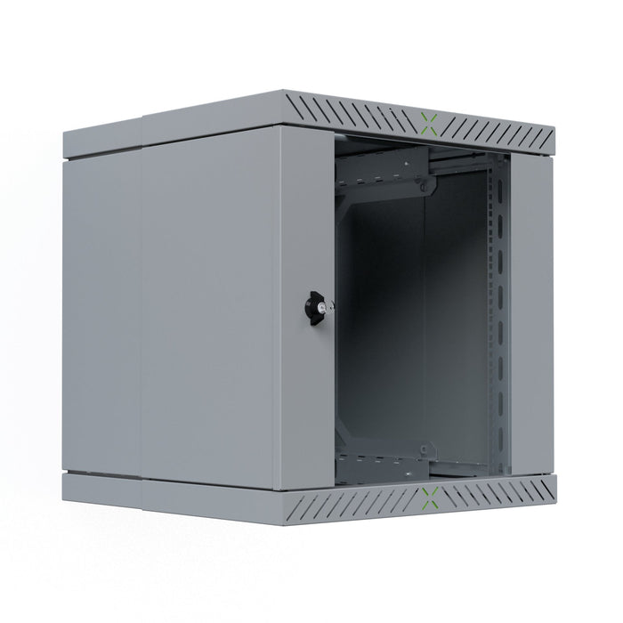 Armario De Pared X-Rack De 19" Con Puerta De Vidrio De 400-600 Mm, 12u, Color Gris.