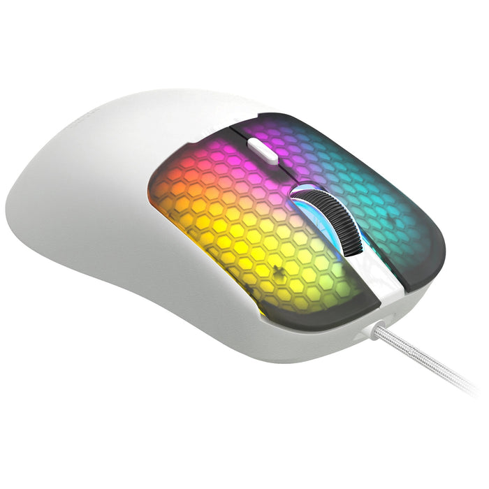 Mouse Mars Gaming Mm-Viperw Ultraligero 56g Cableado Usb 6 Botones 12800 Dpi Rgb Blanco