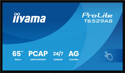 EAN 4948570125593 - iiyama T6529AS-B1AG pantalla de señalización Panel plano interactivo 163,8 cm (64.5") LED Wifi 500 cd / m imagen 2
