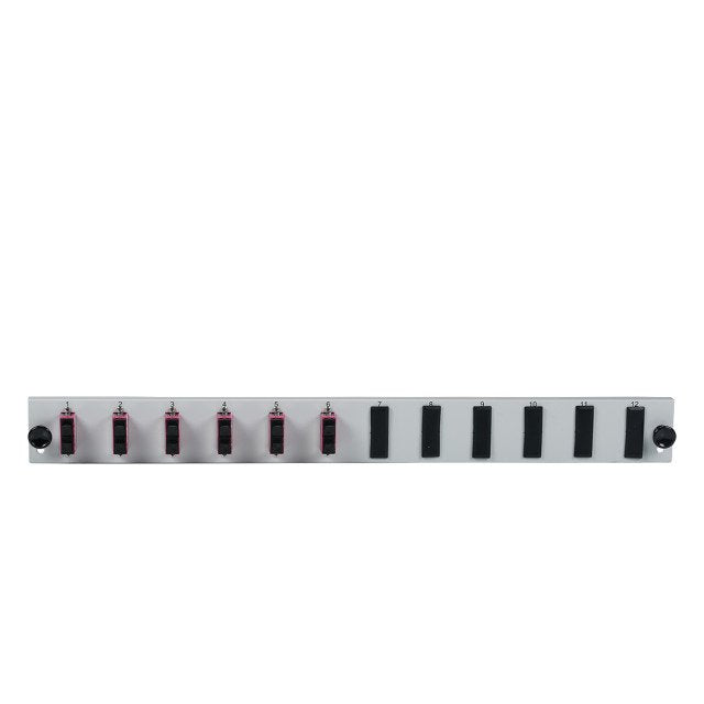 Efb Equipped 12 Port Front Panel With 6 X Sc Duplex Coupling Os2 Vertical, Grey