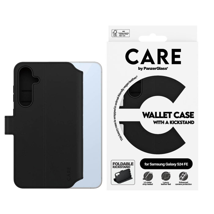 EAN 5715685012433 - PanzerGlass CARE™ by ® Wallet Case w. Kickstand Samsung Galaxy S24 FE 5G funda para teléfono móvil Negro imagen 2