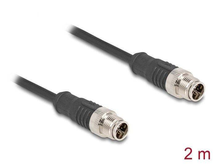 Delock 80864 Cable M12 Codificado X 8 Pin Macho A Macho Pvc 2 M
