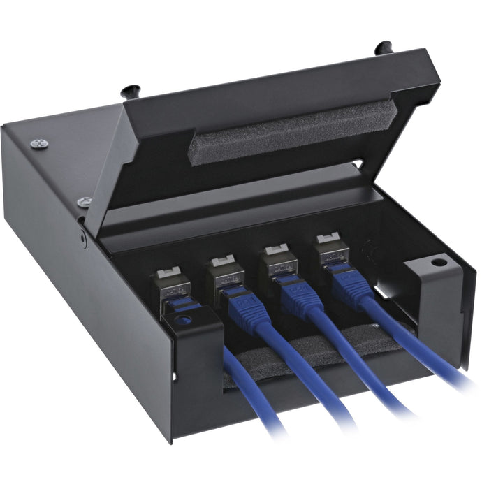 Caja De Montaje En Superficie Inline Para Keystone 4x Rj45, Negro