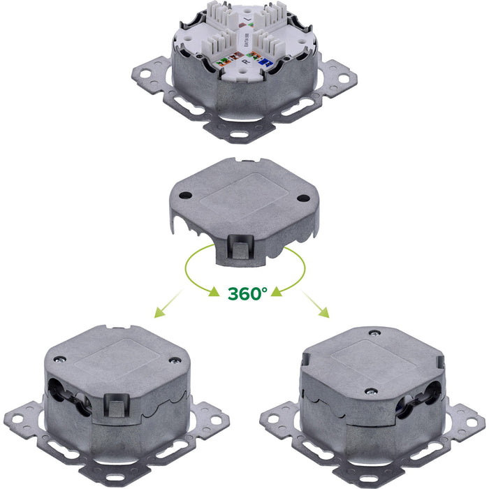 Inline® Cat.6a Socket, 2x Rj45 Jack, Ral9010, White