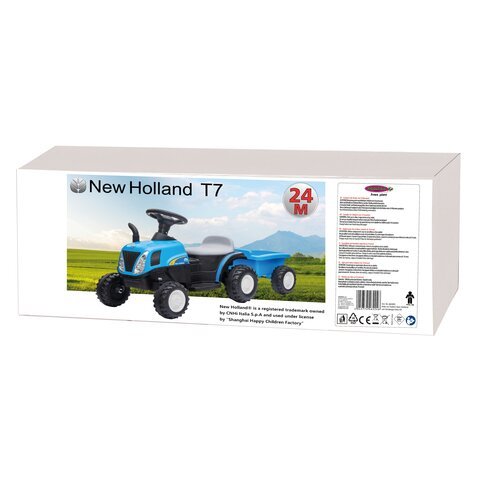 Jamara Ride-On Traktor New Holland Con Anhänger 6v Azul