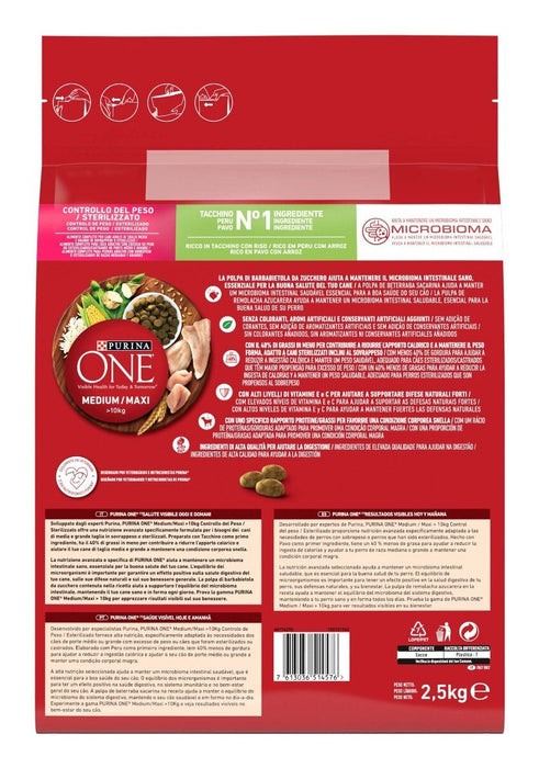 Purina One Med/Max Adult Turkey & Rice 2,5kg