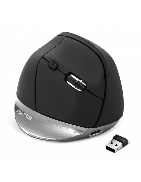 Ratón Inalámbrico Ergonómico Advance Vertical Plus (Negro)
