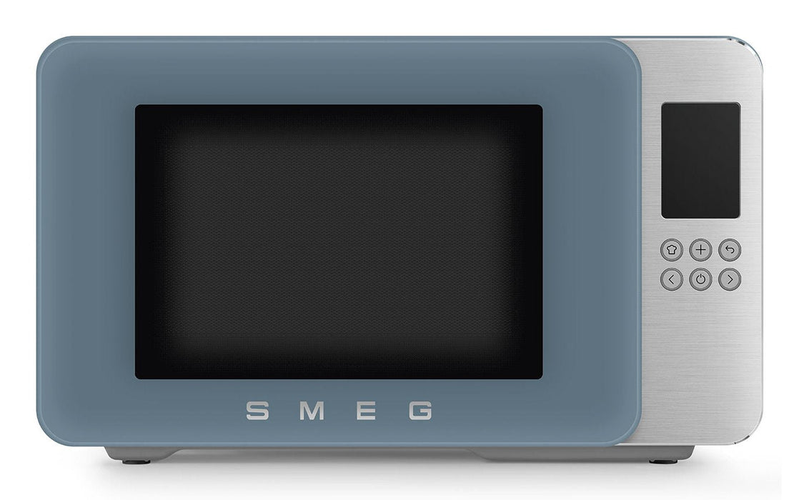 Microondas Smeg Con Grill Moc01sbmeu, 4 Fkt, 1900w, Azul Tormenta Mate