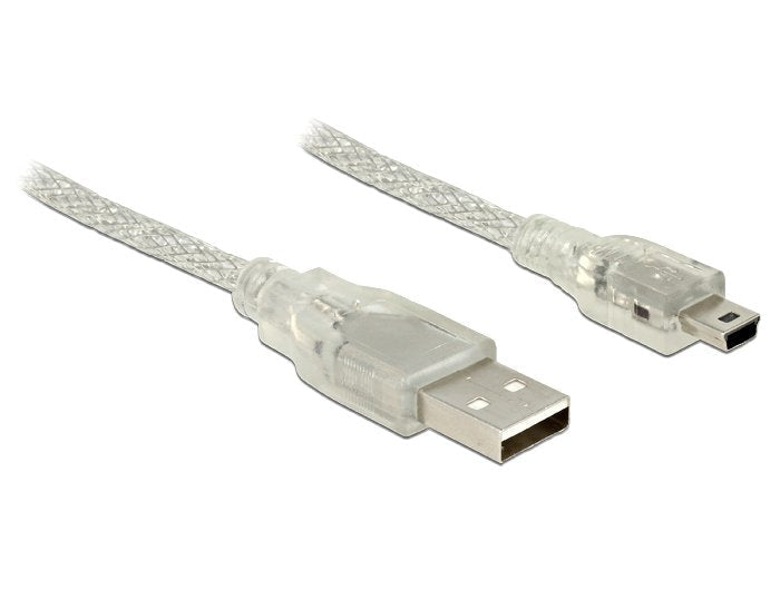 Delock Cable Usb 2.0 Typ-A Macho > Usb 2.0 Mini-B Macho 1 M Transparente