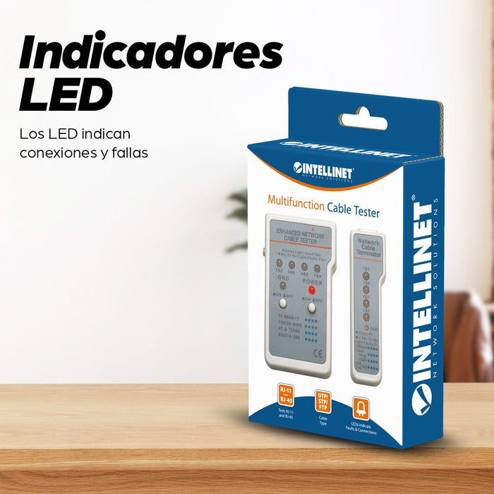 EAN 0766623351898 - Intellinet 351898 comprobador de cables de red Comprobador de cables UTP/STP Gris, Blanco imagen 9