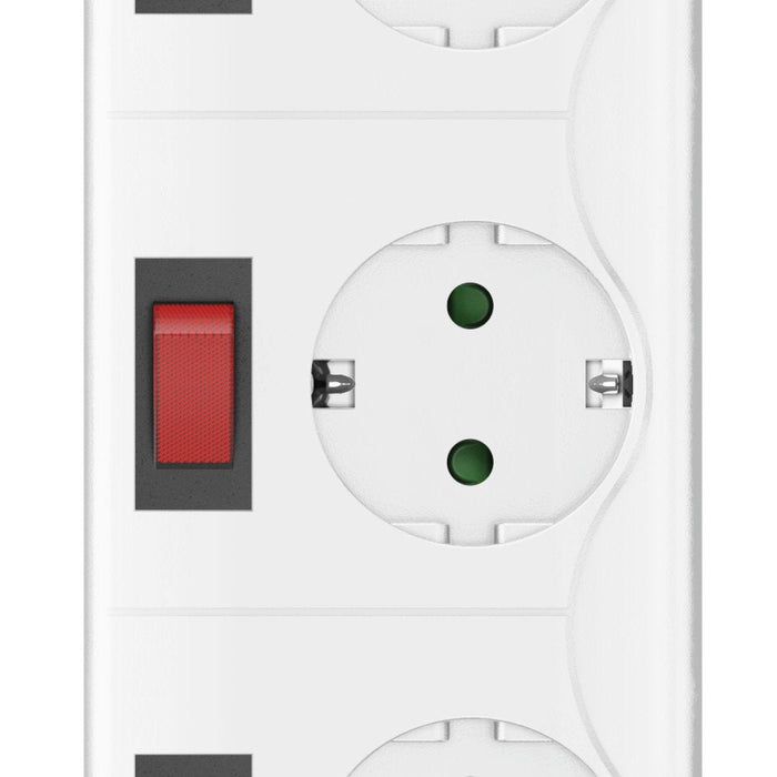 Regleta Hama  Alimentacion Con 6 Tomas - Potencia Maxima 3680w - Cable 1.4m - Voltaje 250v - Interruptor General E
