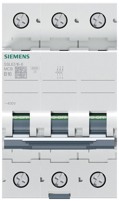Siemens Automat B 16a 5sl63166 400v 6ka 3p