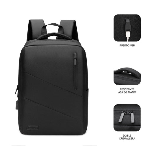 EAN 8436586741761 - SUBBLIM SUB-BP-2BL2002 maletines para portátil 39,6 cm (15.6") Negro imagen 2