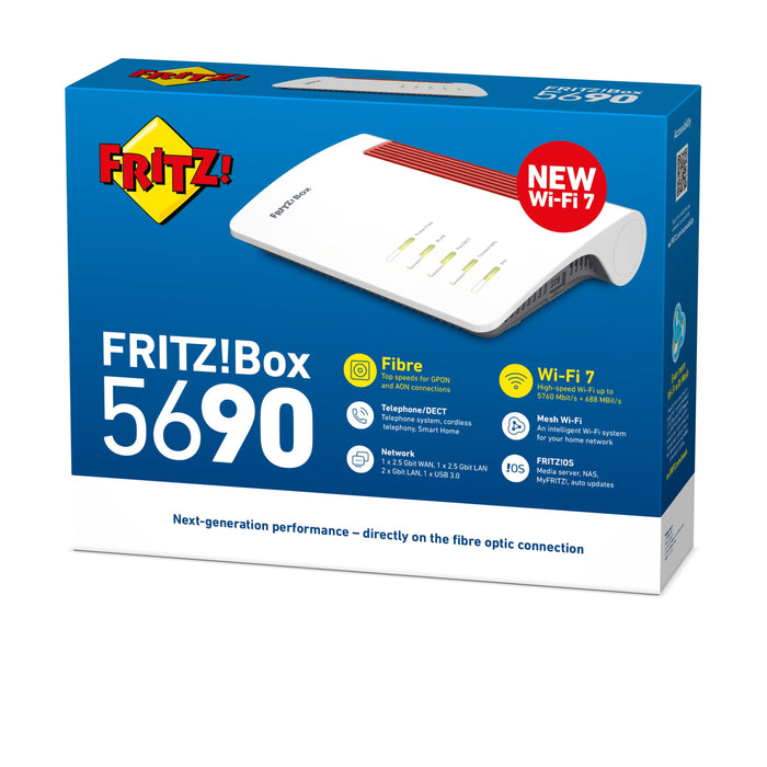 Box 5690 Router Inalámbrico 2.5 Gigabit Ethernet Doble Banda (2,4 Ghz 5 Ghz) Rojo, Blanco