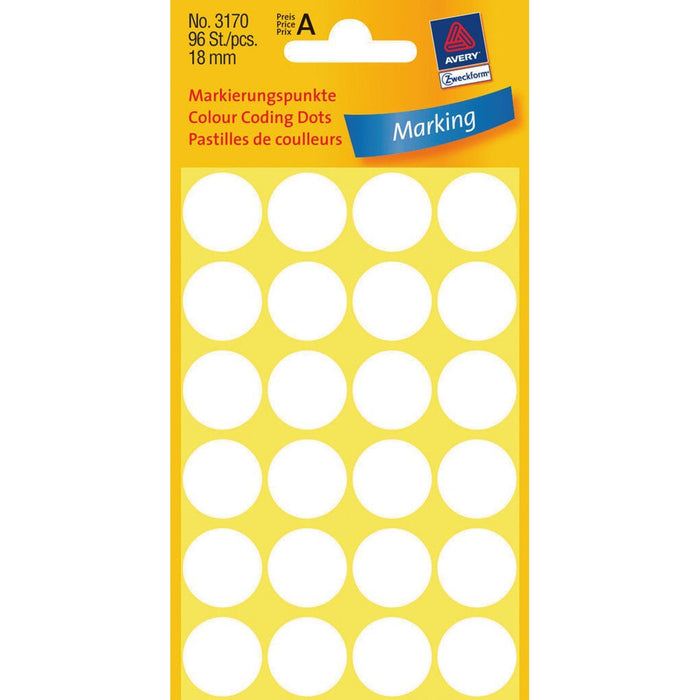 Avery Zweckform Klebepunkte 3170 Blanco Ø 18,0 Mm, 96 Unidades