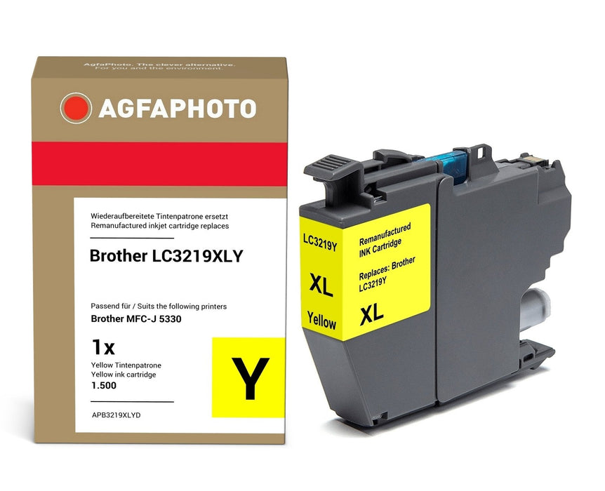 EAN 4250164858740 - AgfaPhoto APB3219XLYD cartucho de tinta 1 pieza(s) Compatible Alto rendimiento (XL) Amarillo imagen 1