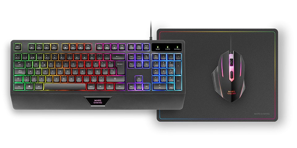 EAN 8435693105817 - Mars Gaming MCP124 teclado Ratón incluido Juego USB QWERTY imagen 2