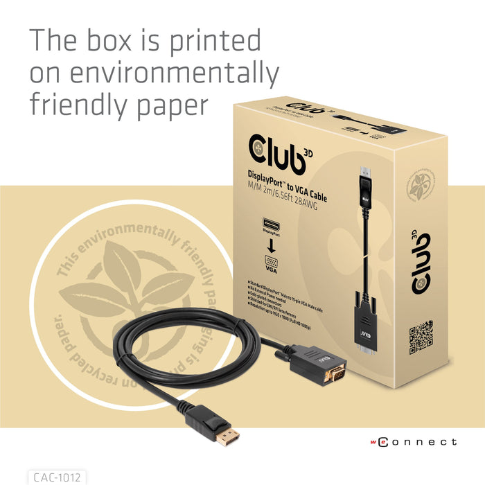 EAN 8719214472207 - CLUB3D CAC-1012 adaptador de cable de vídeo 2 m DisplayPort VGA (D-Sub) Negro imagen 9